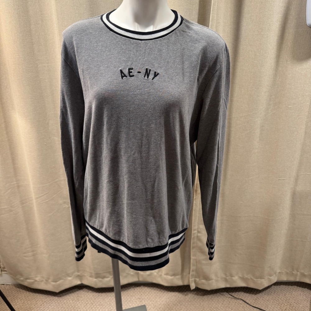 American Eagle AE-NY Gray Long Sleeve T-Shirt Women's Casual Top